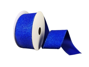 1.5" Royal Blue Flat Glitter Patriotic Ribbon