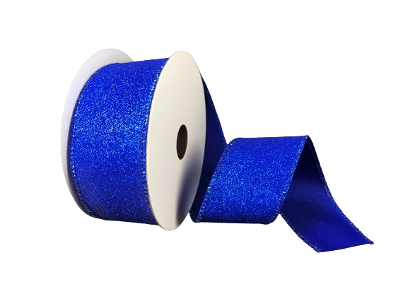 1.5" Royal Blue Flat Glitter Patriotic Ribbon