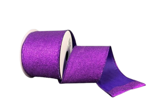 2.5" Purple All Flat Glitter Ribbon