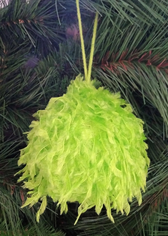 3.25" Furry Fabric Ball Ornament