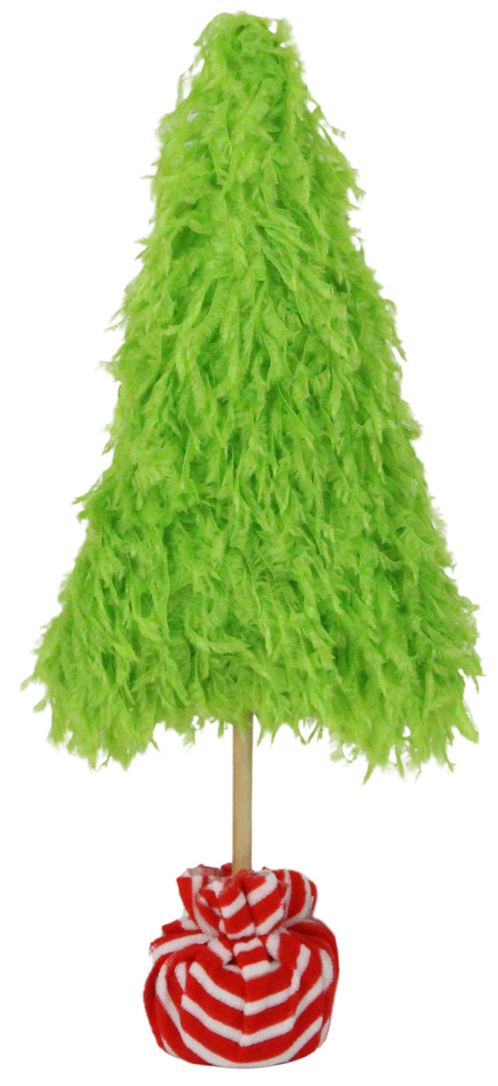 15" Lime Green Furry Christmas Tree