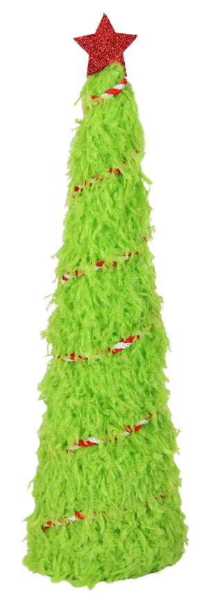 21" Lime Green Furry Christmas Tree