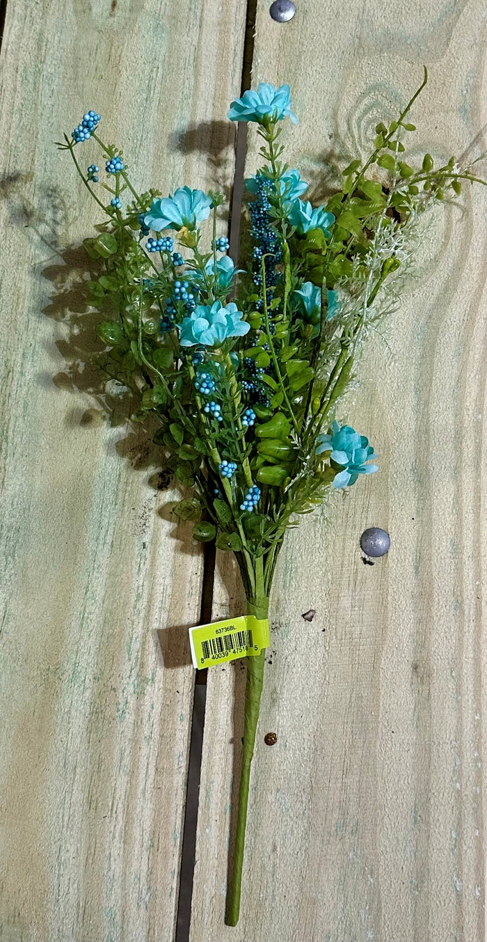 18" Blue Wild Flower Filler Pick