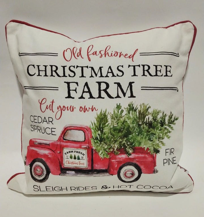 18" Christmas Tree Farm Pillow