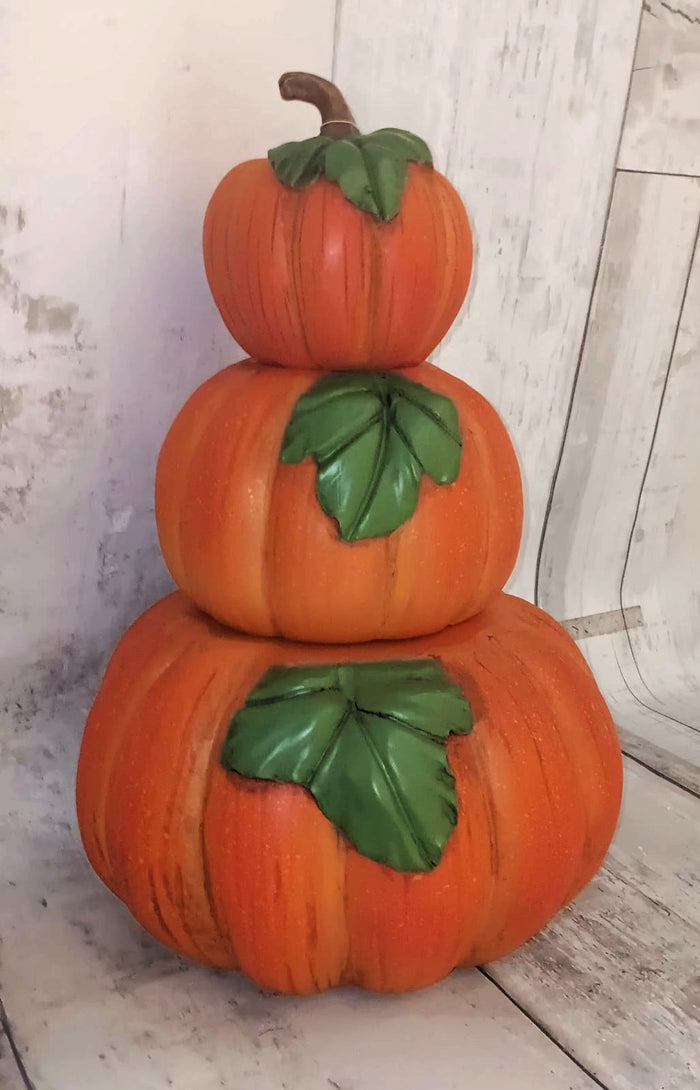 18" Stacked Pumpkins Garden Decor