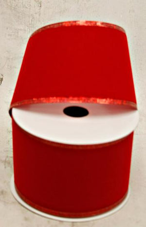 2.5" Red Laser Edge Wire Ribbon-Christmas Ribbon-Ellis Home & Garden