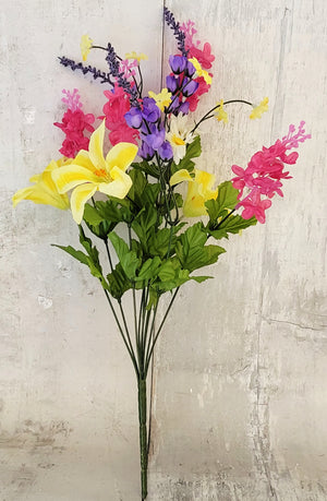18" Spring Tiger Lily Mix Floral Bush