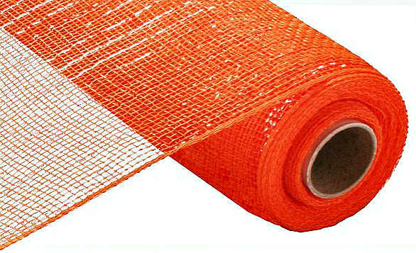 10" Metallic Deco Mesh - Orange