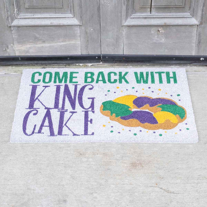 Come Back with King Cake Mardi Gras Coir Door Mat