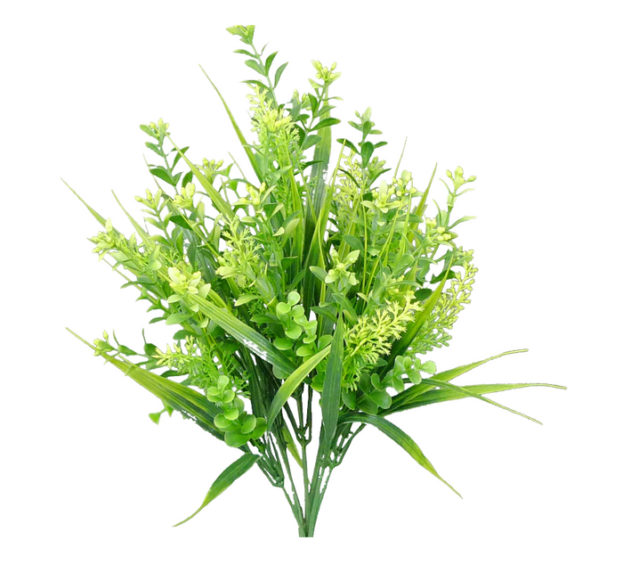 15" Light Green Mixed Boxwood Greenery