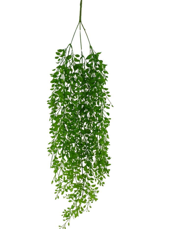 33" Plastic Button Leaf Fern Hanging Bush