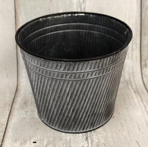 6.5" Round Galvanized Planter