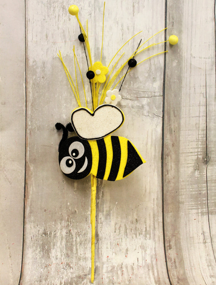 18" Bumble Bee & Daisy Spring Floral Pick