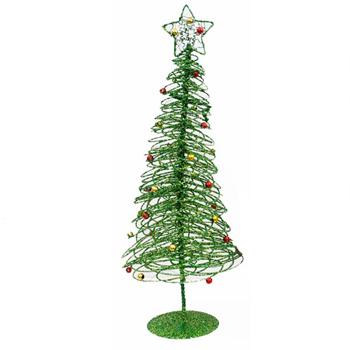 16" Green Metal Wire Christmas Tree