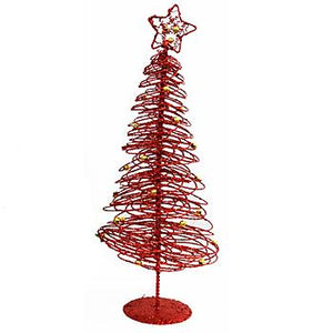 24" Red Metal Wire Christmas Tree