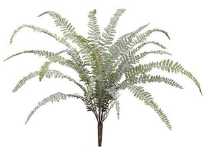 24" Green Gray Soft Plastic Woodland Fern Bush-Greenery-Ellis Home & Garden