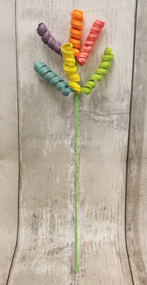 24" Multi Colored Foam Curly Spray-Easter Floral-Ellis Home & Garden