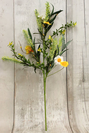 24" Spring Daisies & Cattails Mixed Floral Spray-Spring Floral-Ellis Home & Garden