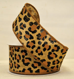 2.5" Leopard Print Ribbon-Spring Ribbon-Ellis Home & Garden