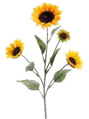 25" Small Yellow Sunflower Floral Spray-Floral Stems-Ellis Home & Garden