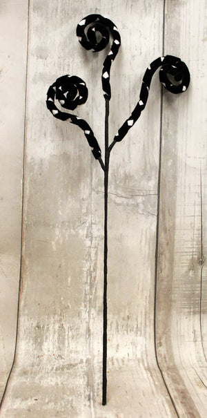 27" Black & White Plaid Curly Stem-Spring Floral-Ellis Home & Garden