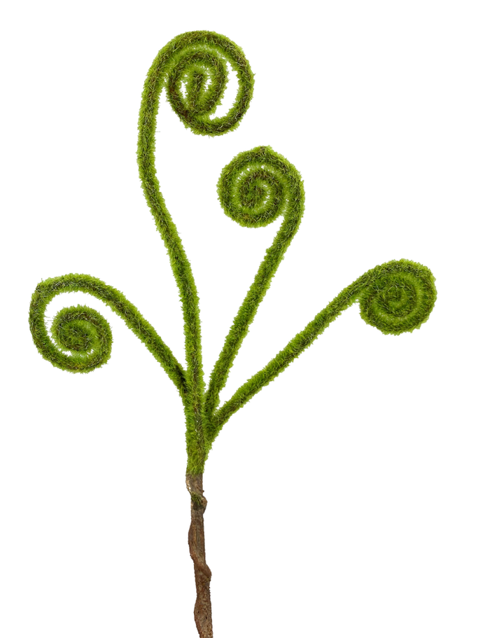 13" Curly Moss Floral Spray