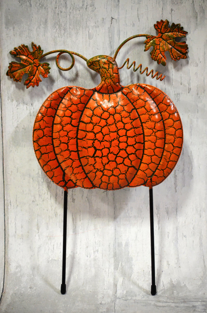 12" Metal Pumpkin Yard Decor