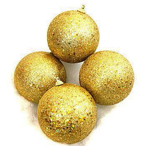 Chunky Glitter Boxed Ball Ornaments - 4pk-Mardi Gras Decor-Ellis Home & Garden