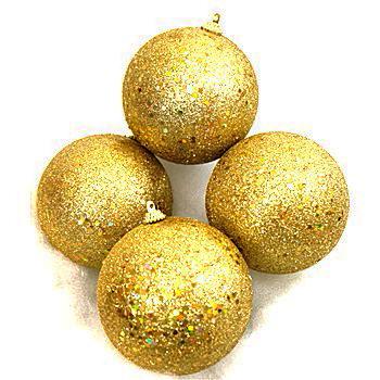 Chunky Glitter Boxed Ball Ornaments - 4pk