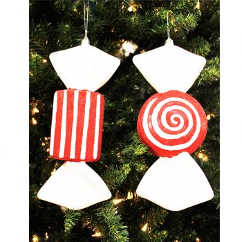 12" Candy Glitter Boxed Ornaments