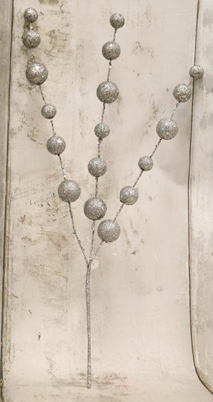 20" Silver Glitter Ball Spray