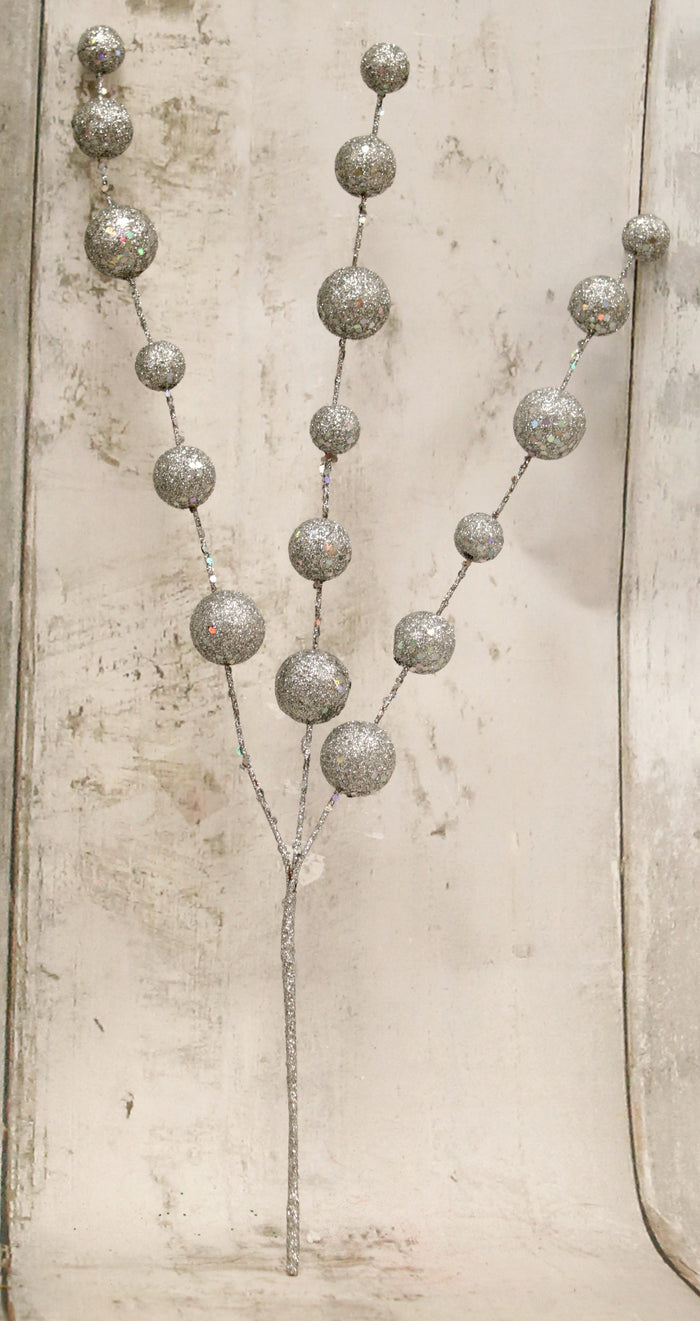 20" Silver Glitter Ball Spray