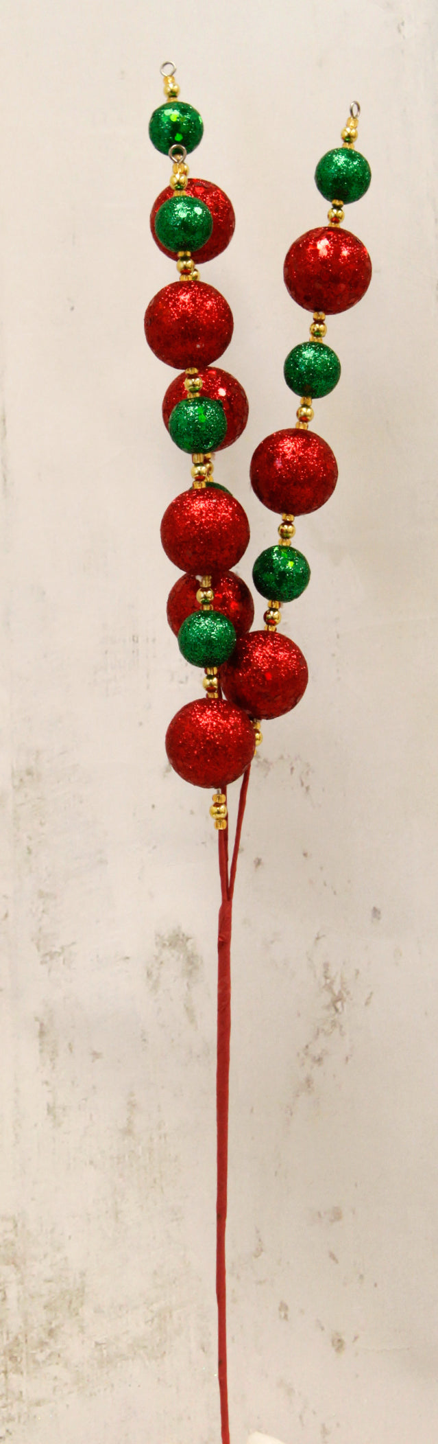 Red & Emerald Green Christmas Glitter Ball Spray
