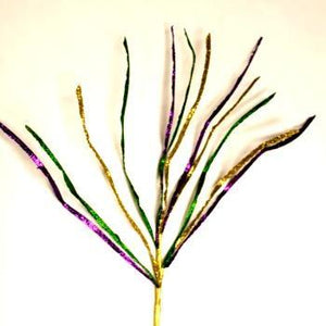 36" Mardi Gras Glittered Curly Paper Grass Spray-Mardi Gras Floral-Ellis Home & Garden