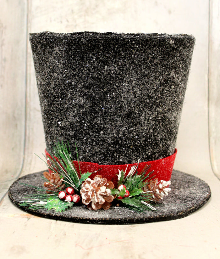 Black Rustic Woodland Top Hat Tree Topper