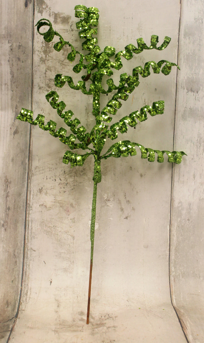 21" Lime Green Curly Floral Spray