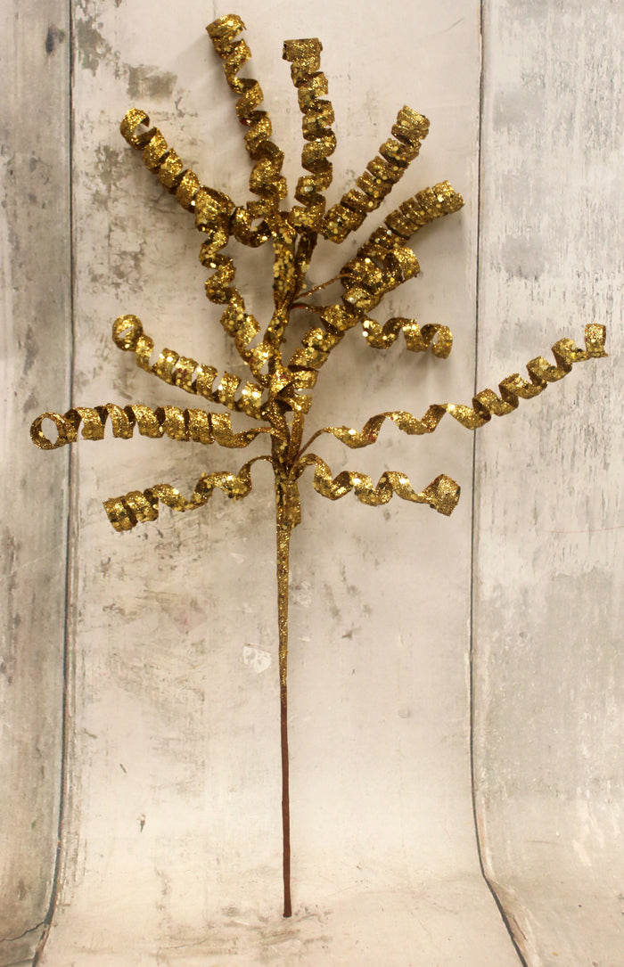 21" Gold Curly Floral Spray