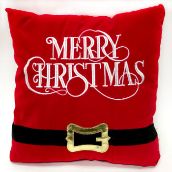 Merry Christmas Santa Belt Decorative Pillow