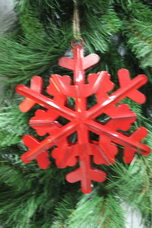 Red Iron Snowflake Ornament - 2 styles