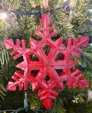 Red Iron Snowflake Ornament - 2 styles