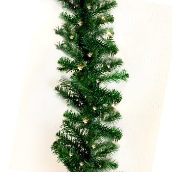 9' Pre-lit Pine Garland