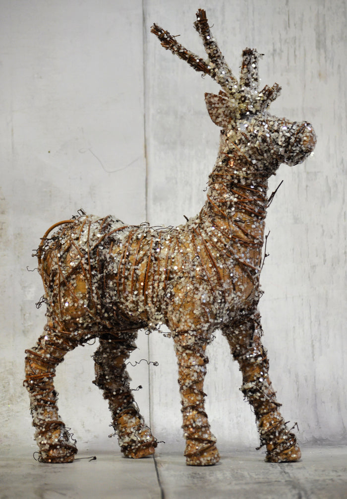 13" Vine Wrapped Deer Christmas Decor