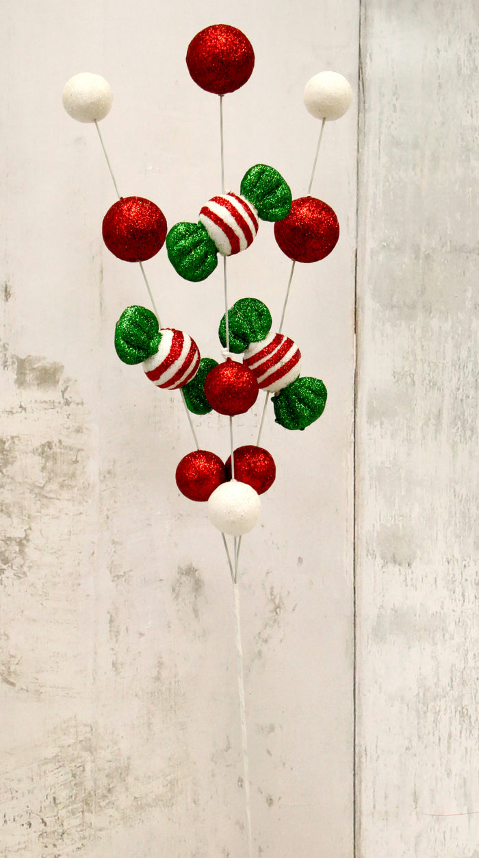 21.5" Christmas Candy Ball Spray