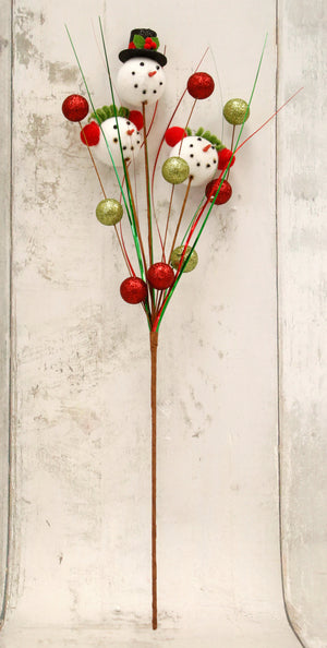 22.75" Snowman Ball Floral Spray