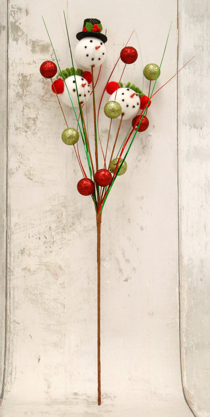22.75" Snowman Ball Floral Spray