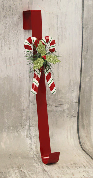 Christmas Candy Canes Red Wreath Holder-Christmas Decor-Ellis Home & Garden