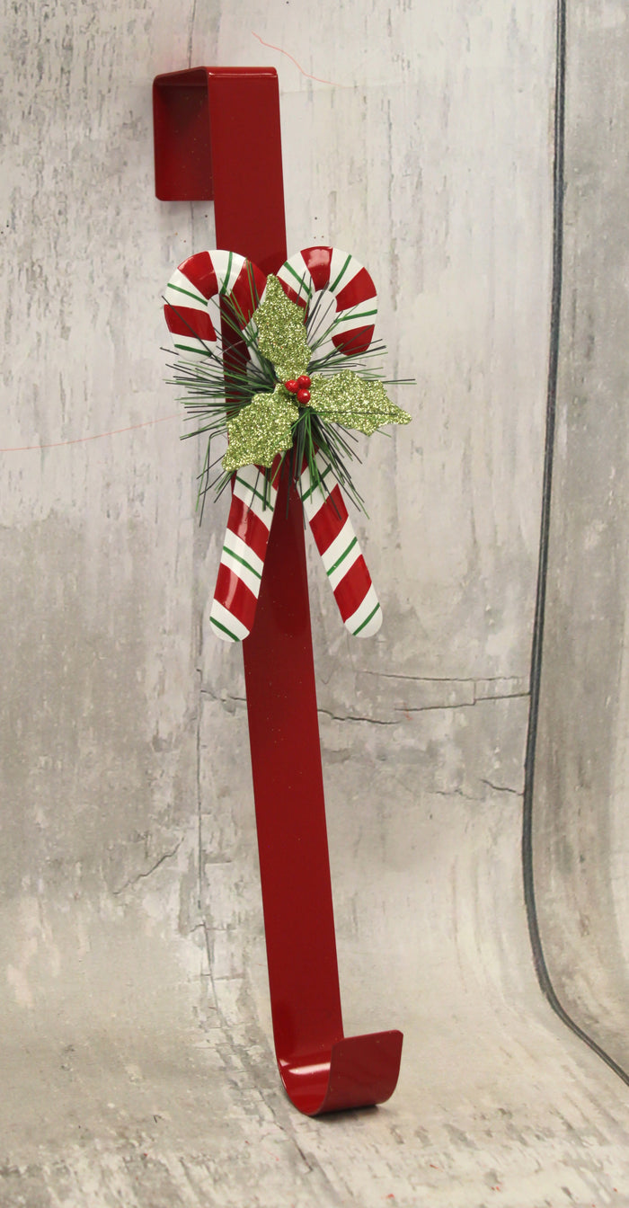 Christmas Candy Canes Red Wreath Holder