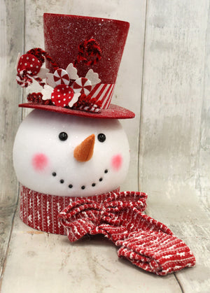 Peppermint Candy Snowman Tree Topper-Christmas Decor-Ellis Home & Garden