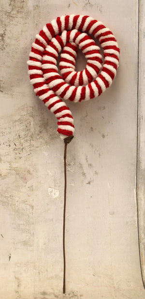 Red & White Swirl Pick-Christmas Floral-Ellis Home & Garden