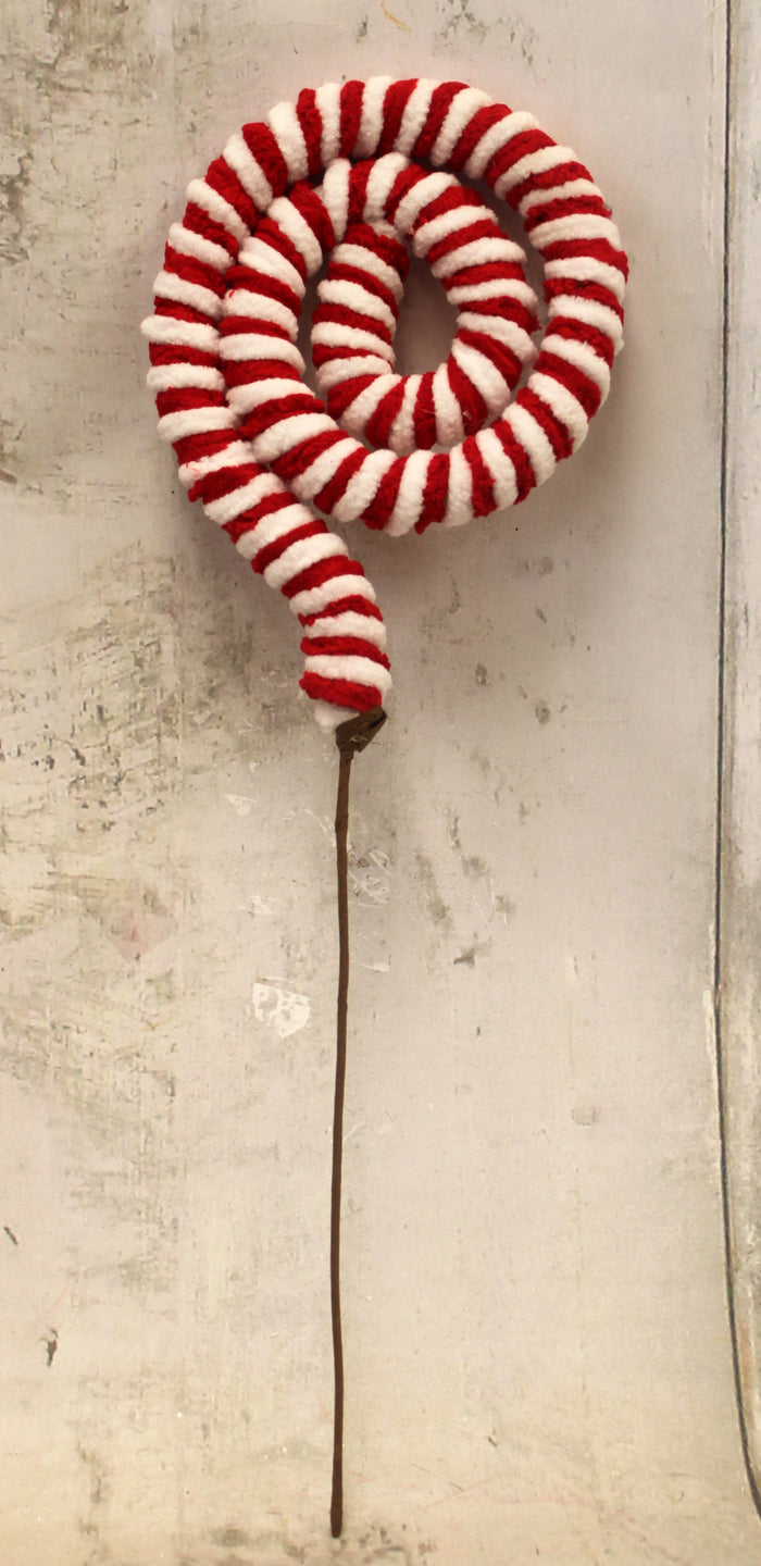 Red & White Swirl Pick